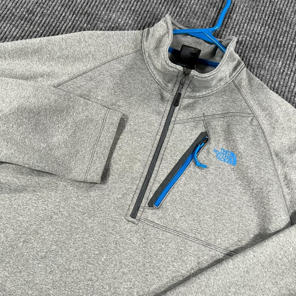 The North Face Pullover Sweatshirt Mens XL Extra Large Gray Long Sleeve 1/4 Zip